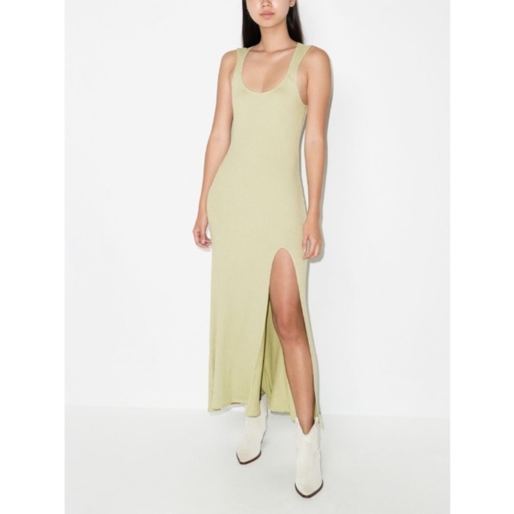 Reformation Bliss Ribbed Midi Dress Limon Sz XS Elevated Basic Sexy Vacation - Picture 16 of 16